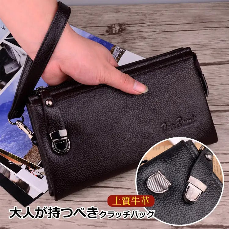 【メンズ本革バッグ】大容量手荷物すっきり 贅沢 二点目半額